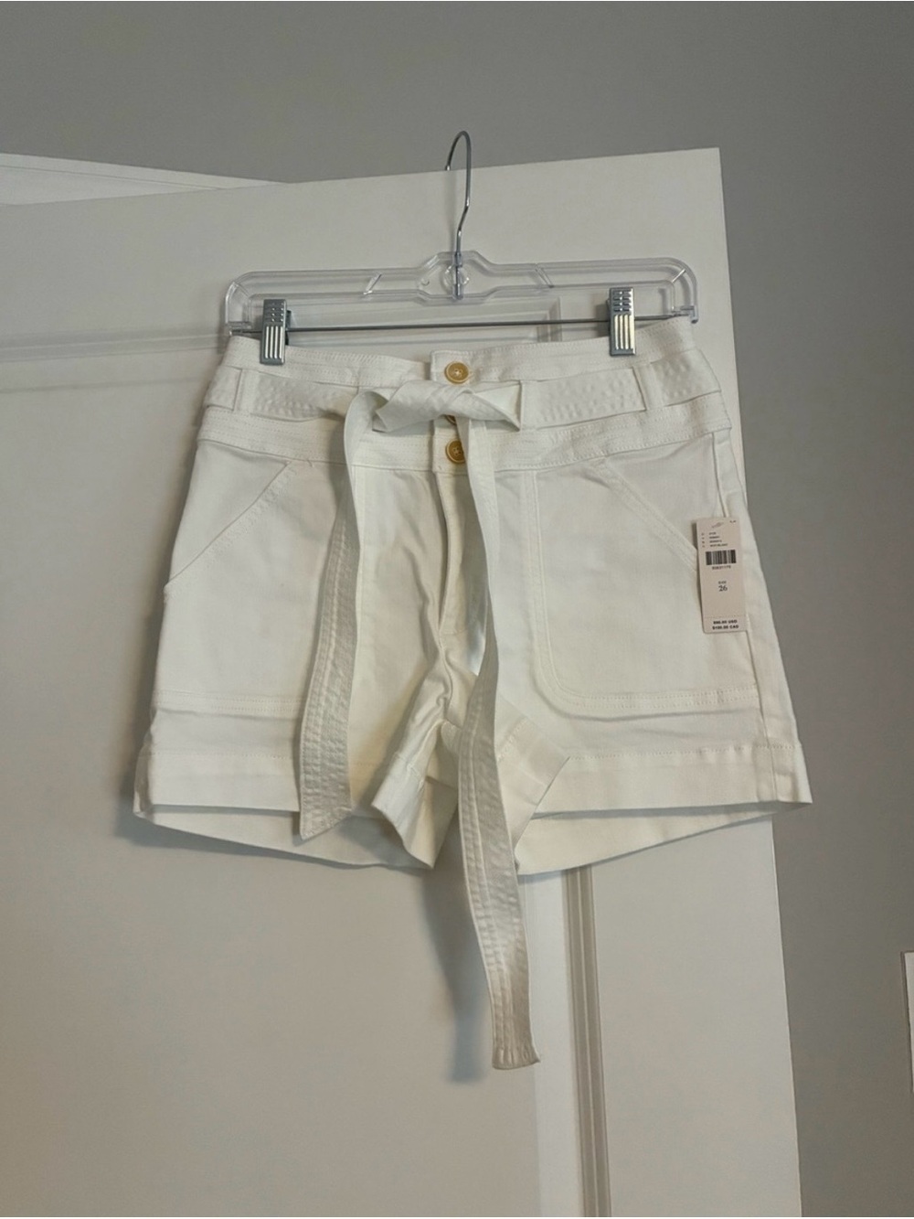 Anthropologie Pilcro and the Letterpress White Jean Shorts with Removable Belt